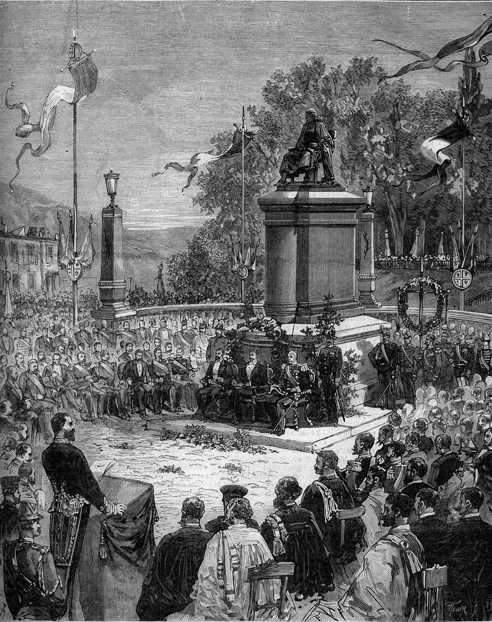 Inauguración de la estatua de Blaise Pascal (1623-1662) en la Place Saint Herem de Clermond Ferrand (Clermond Ferrand), Puy de Dome (63). 5 de septiembre de Frederic de Haenen