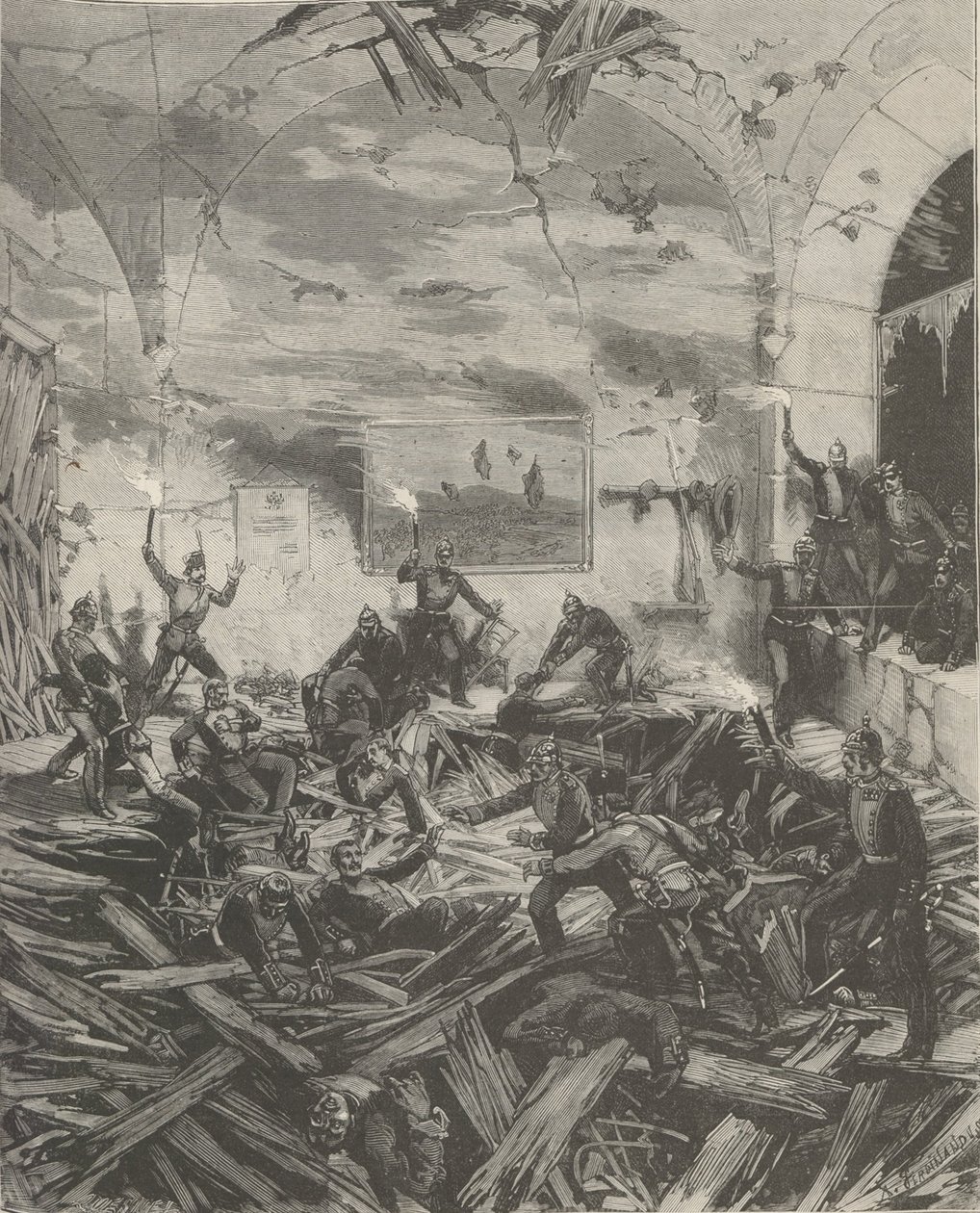 El Palacio de Invierno después de la explosión, noche del 17 de febrero de 1880 de Frederic de Haenen