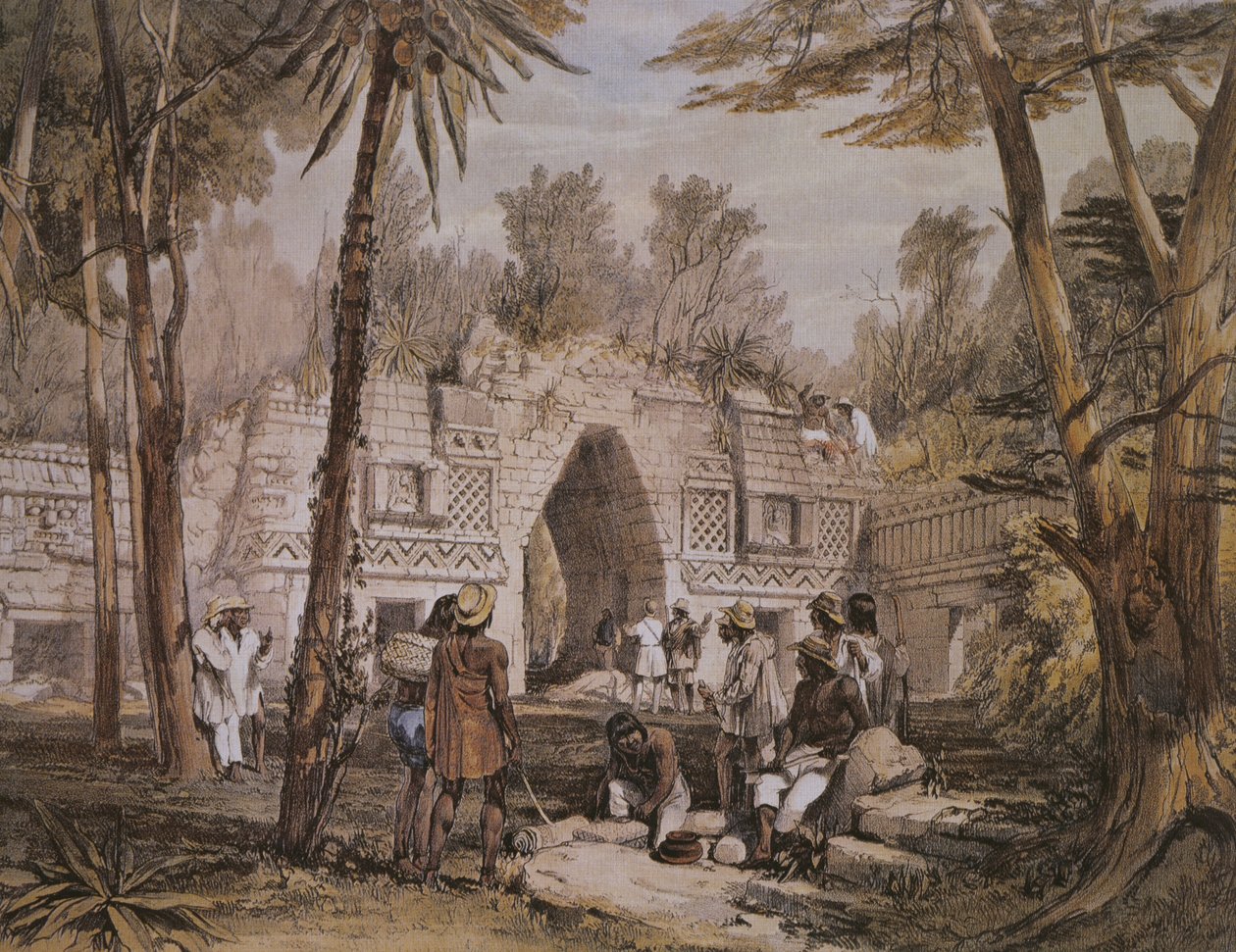 Arco de Labna, Yucatán, México, ilustración de 