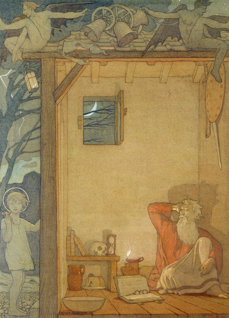 San Cristóbal y el niño, 1918 de Frederick Cayley Robinson