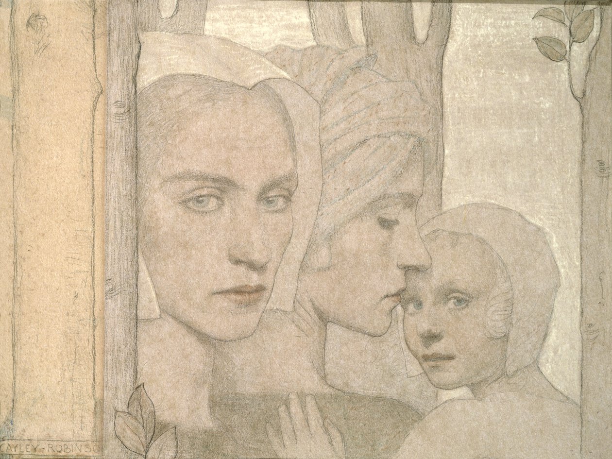 Las dos hermanas, 1908 de Frederick Cayley Robinson
