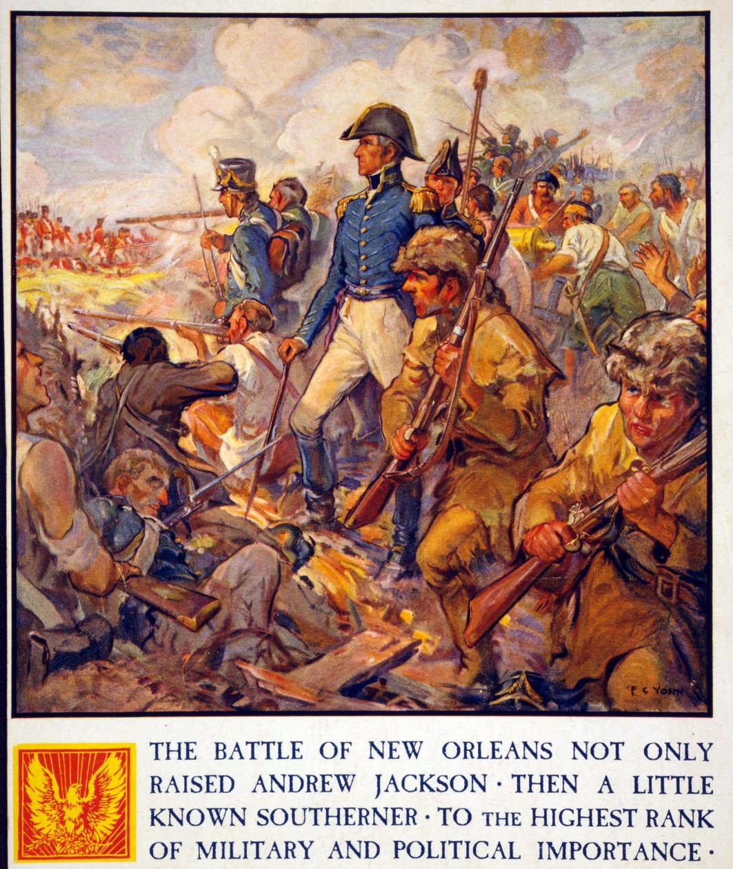 Andrew Jackson durante la batalla de Nueva Orleans, pub. 1922 de Frederick Coffay Yohn