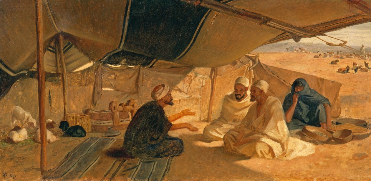Árabes en el desierto, 1871 de Frederick Goodall