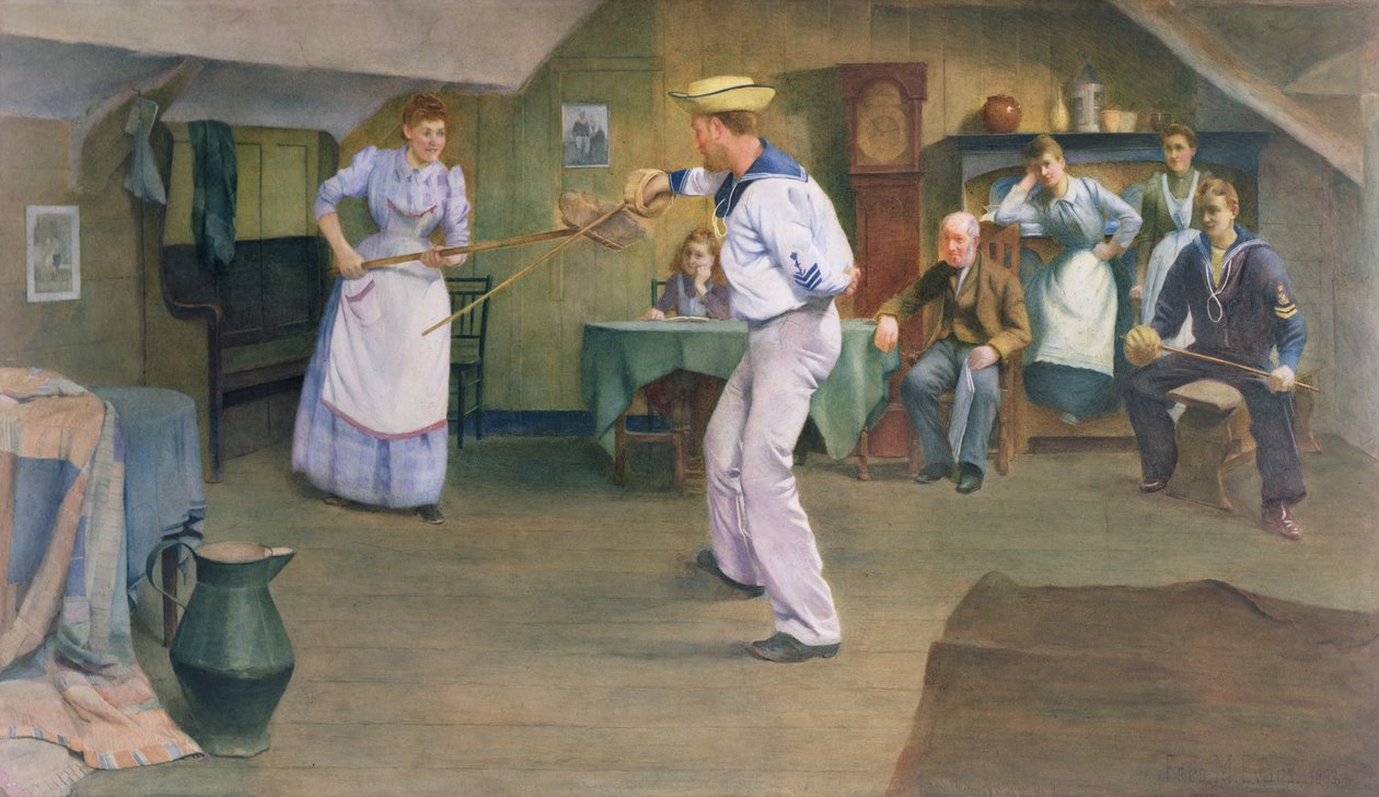 La lección de esgrima, 1893 de Frederick James McNamara Evans