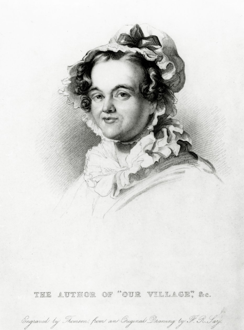 Mary Russell Mitford, grabado por Thomson de Frederick Richard Say
