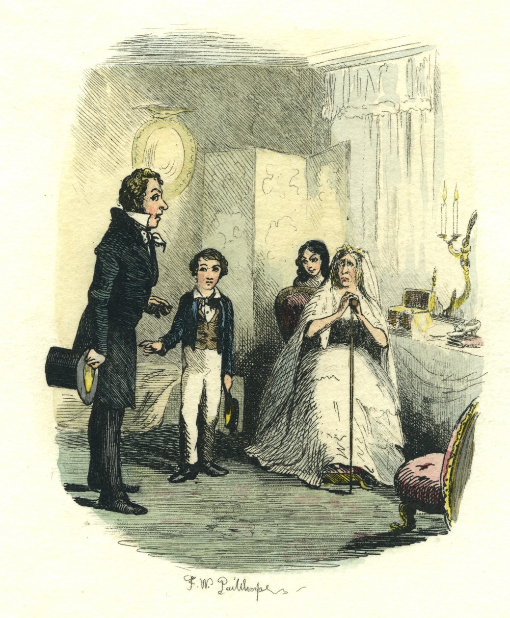 Esto es muy liberal de tu parte Pip, Grandes Esperanzas, c.1885 de Frederick W. Pailthorpe