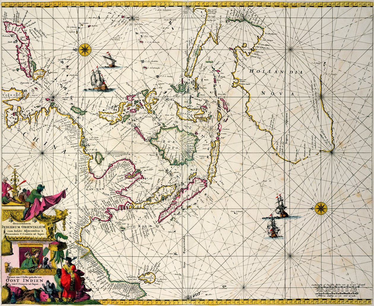 Indias Orientales: Carta marina y costera que se extiende desde el sur de India hasta Japón pasando por el archipiélago de las Indias Orientales de Frederick de Wit