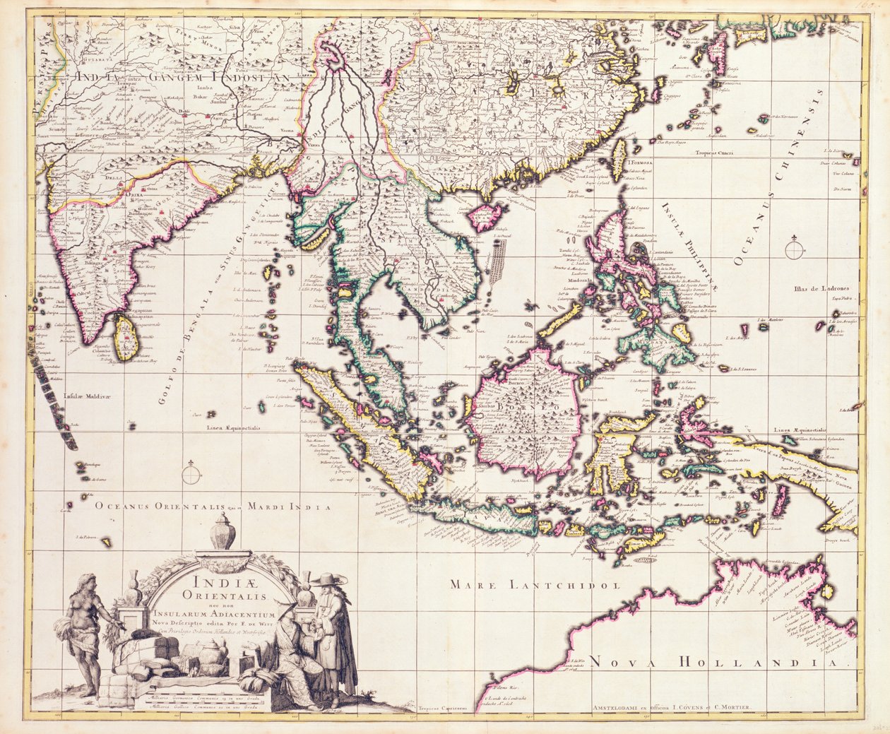 Mapa de India y las Indias Orientales de Frederick de Wit