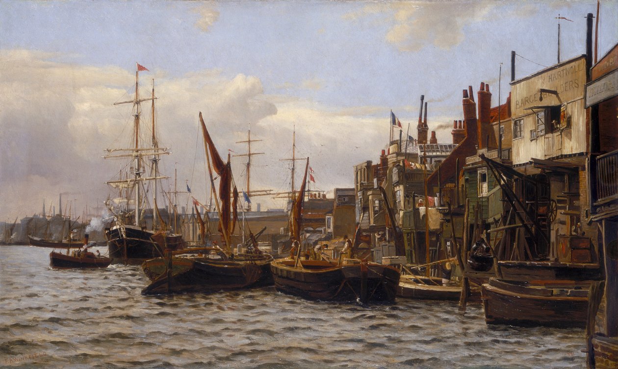El río en Limehouse, c. 1890 de Frederick A Winkfield