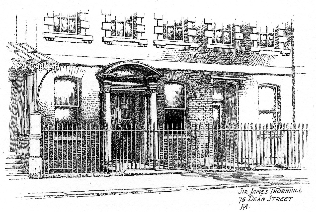 Casa de Sir James Thornhill, 75 Dean Street, Londres, 1912 de Frederick Adcock
