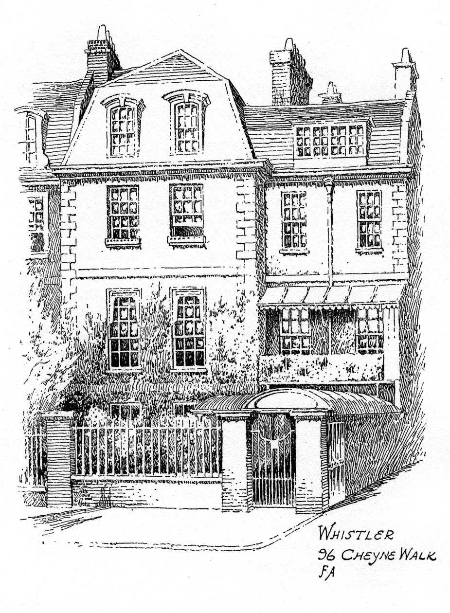 Casa de Whistler, 96 Cheyne Walk, Chelsea, Londres, 1912 de Frederick Adcock