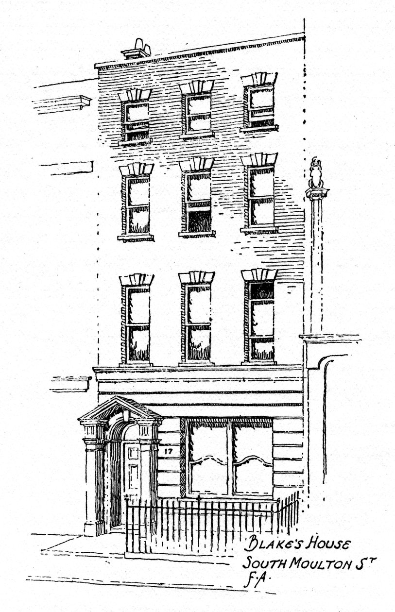 Casa de William Blake, 17 South Molton Street, Londres, 1912 de Frederick Adcock