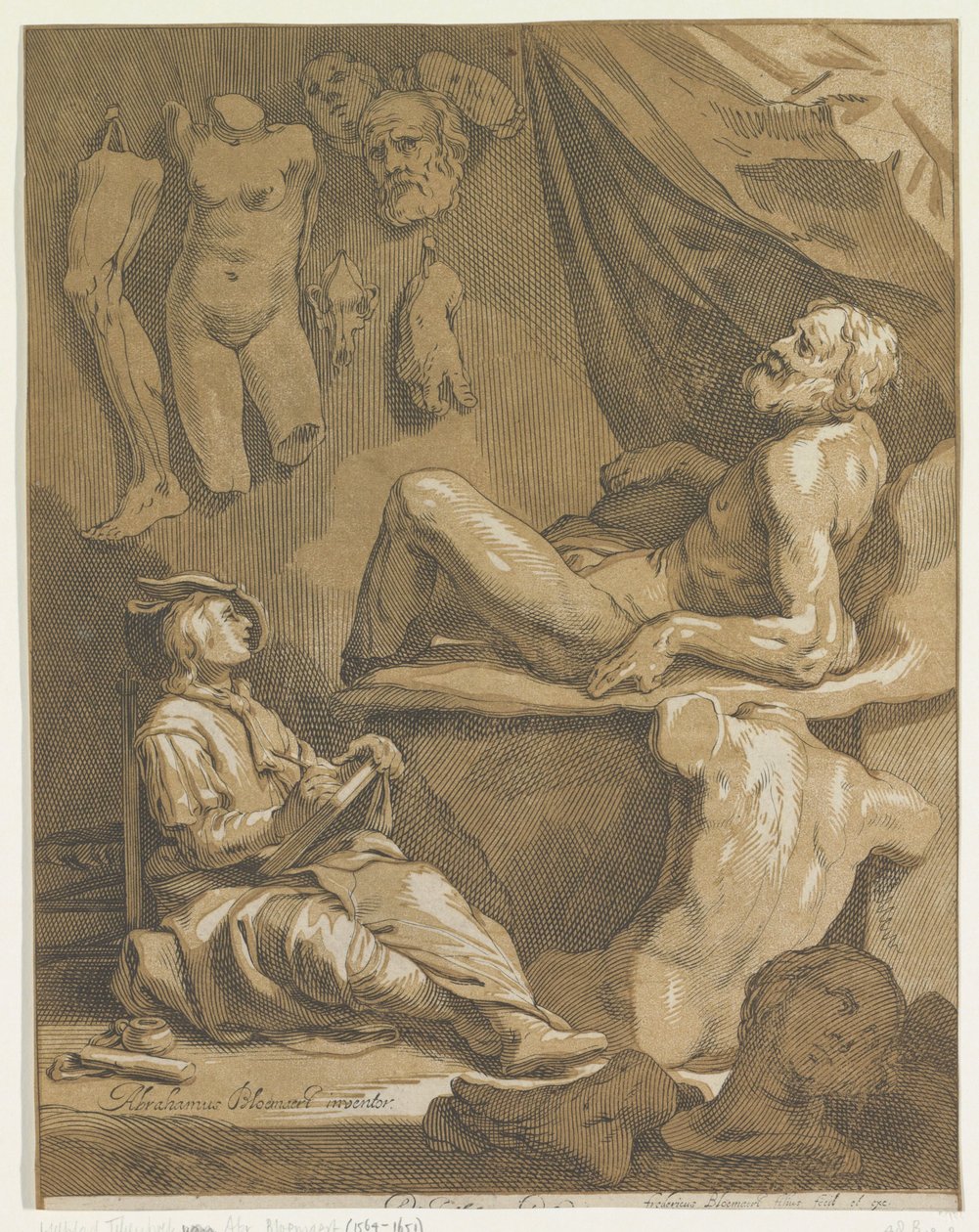 Página de título para: Abraham Bloemaert, Libro de dibujo konstryk original y renombrado. Parte 1 de Frederick Bloemaert