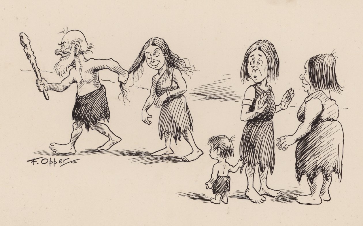 Nuestros antepasados antediluvianos por F Opper: Número Cuarenta y Dos (litografía) de Frederick Burr Opper