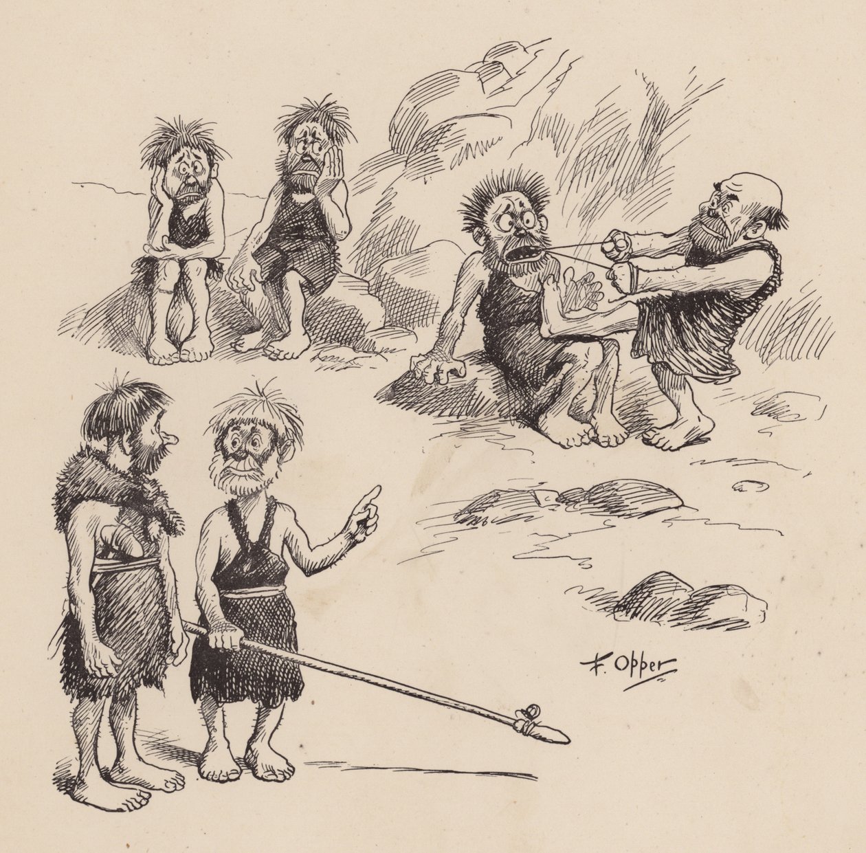 Nuestros antepasados antediluvianos por F Opper: Número Siete (litografía) de Frederick Burr Opper