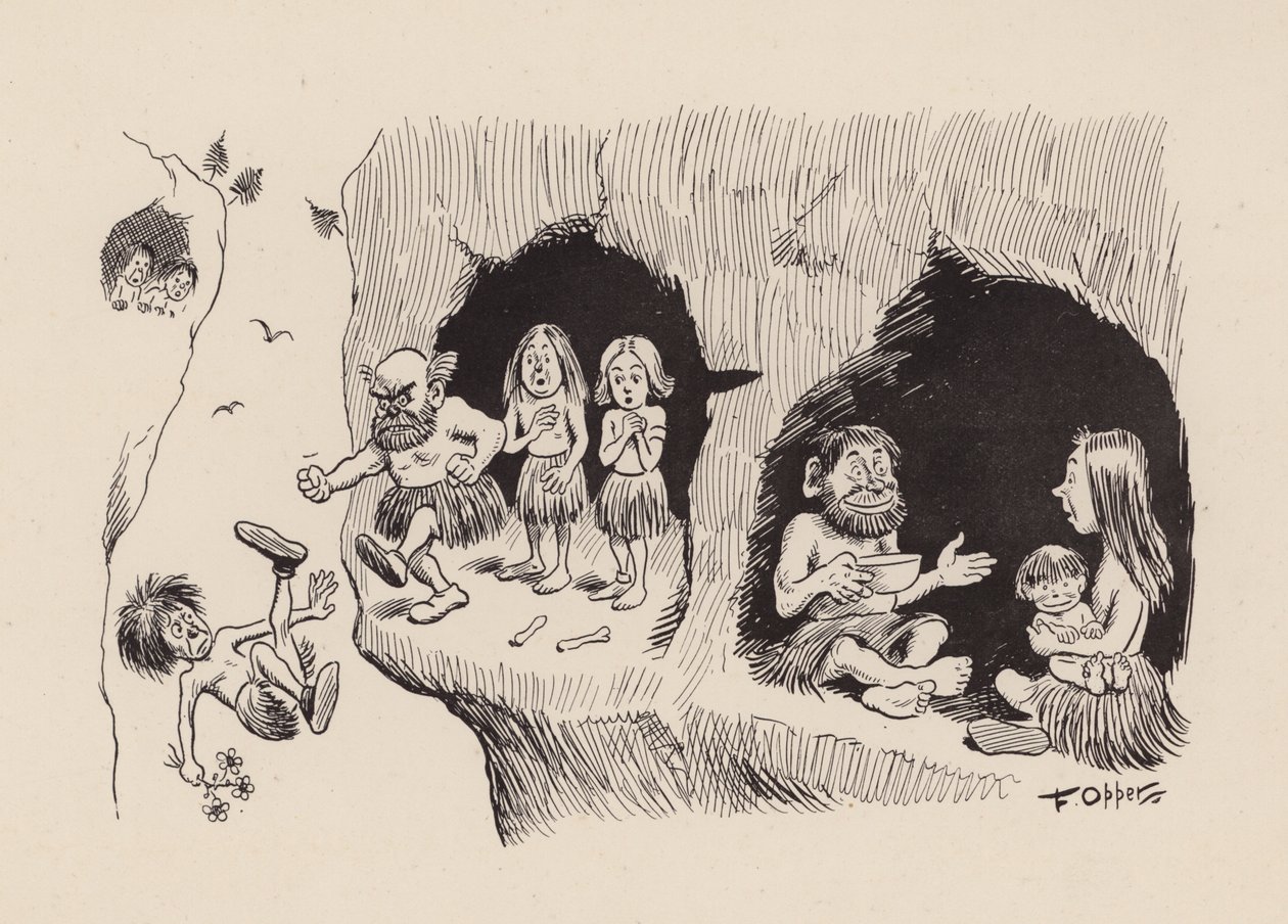 Nuestros antepasados antediluvianos por F Opper: Número Treinta y Nueve (litografía) de Frederick Burr Opper