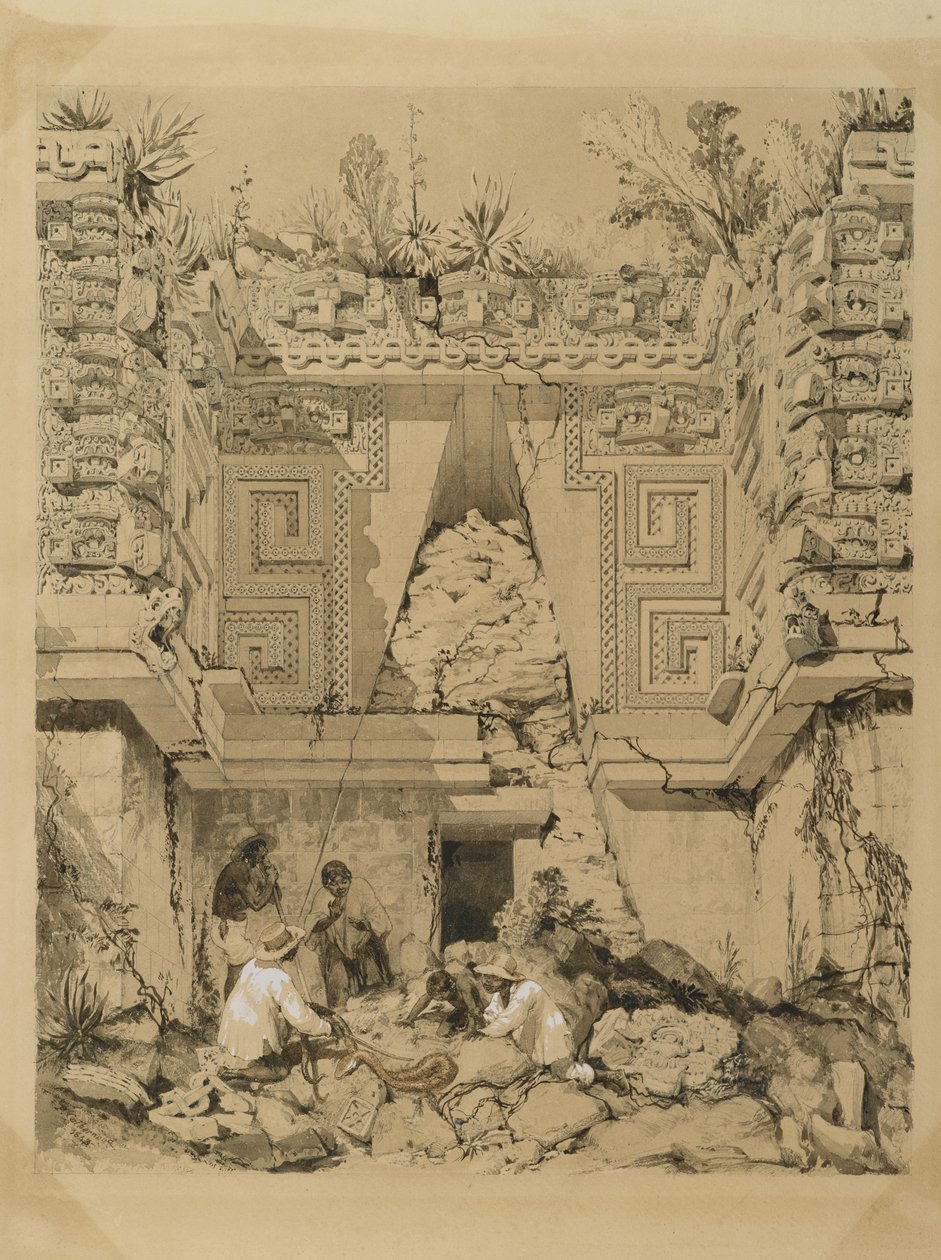 Arco, Casa del Gobernador, Uxmal, Yucatán, 1843 de Frederick Catherwood