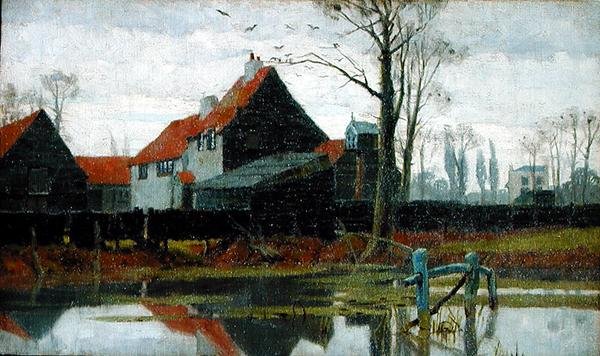 Edificios de la granja, c.1889 de Frederick Cayley Robinson