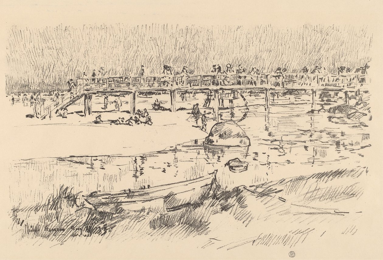 Playa de Baño, Bass Rocks, c. 1918 de Frederick Childe Hassam