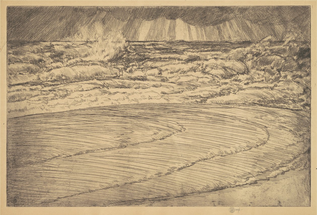 Oleaje Fuerte, Marea Alta, Easthampton, 1920 de Frederick Childe Hassam