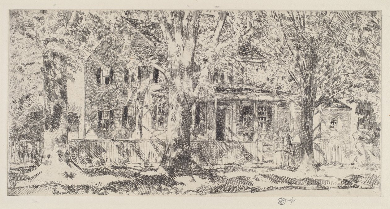 Casa en la calle principal, Easthampton, 1922 de Frederick Childe Hassam