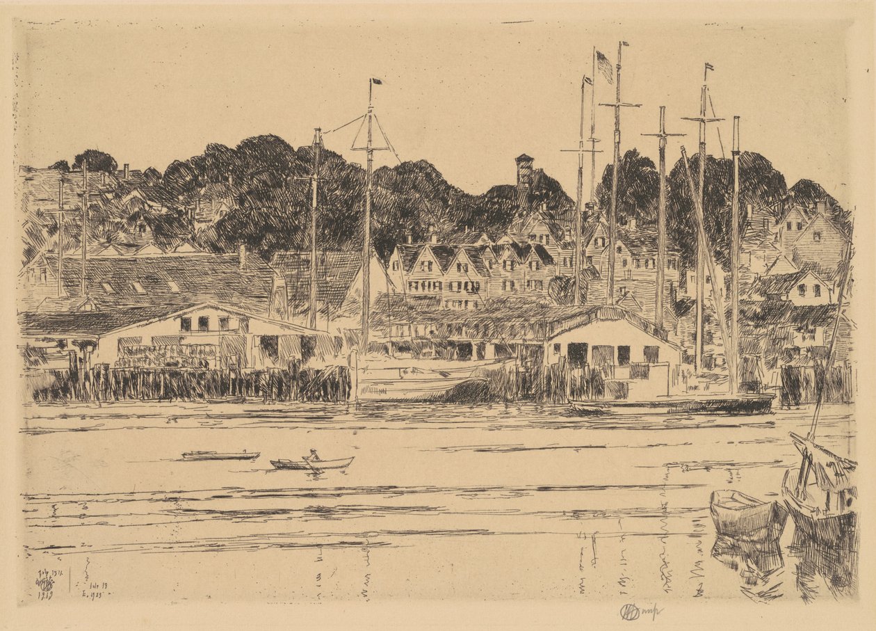 Puerto Interior, Gloucester, 1923 de Frederick Childe Hassam