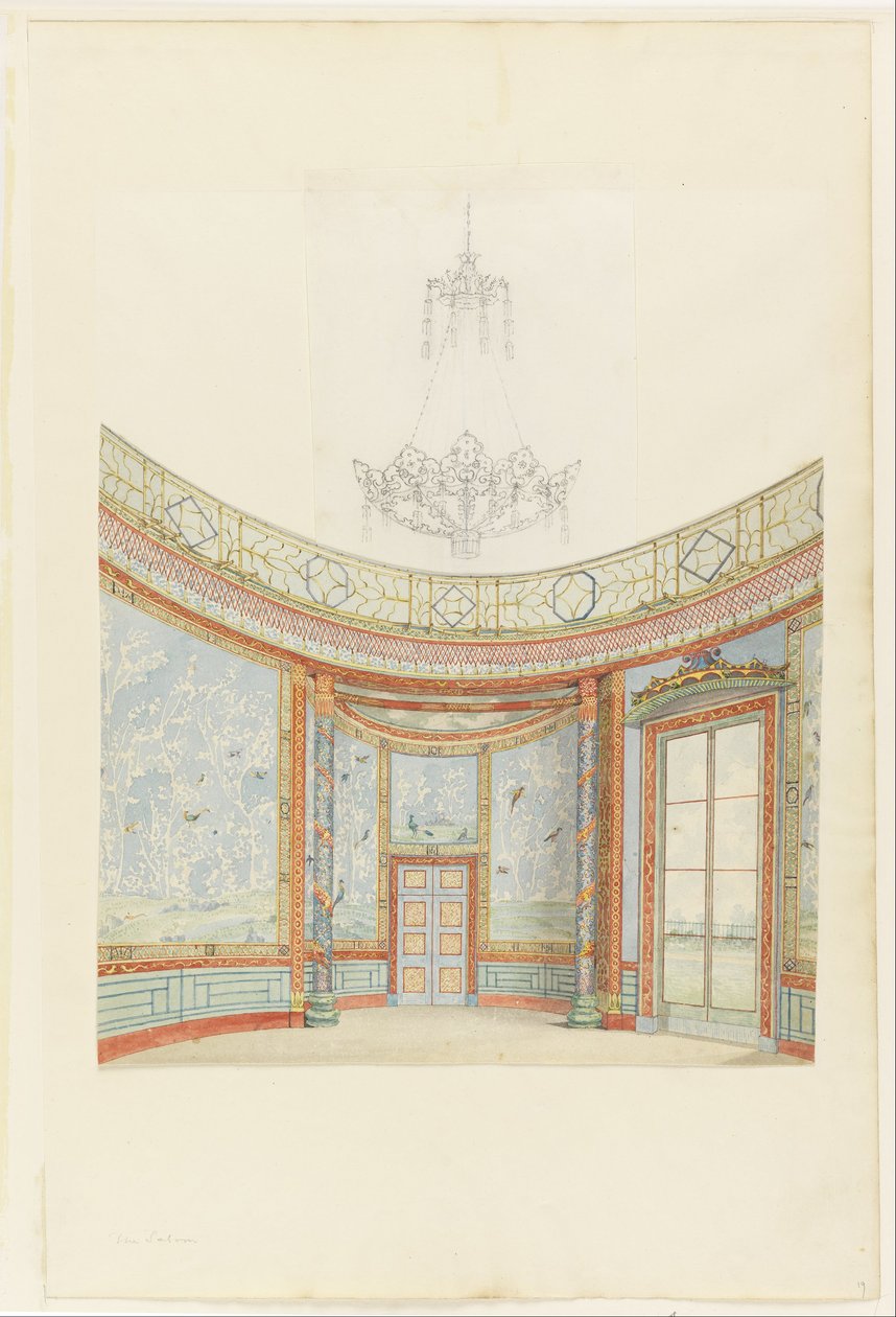 Diseño para la decoración del salón del Royal Pavillion, Brighton de Frederick Crace