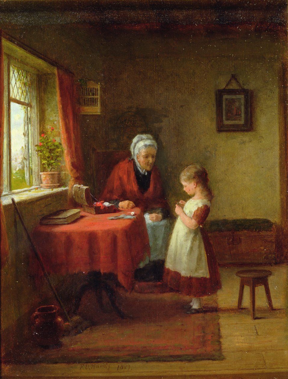 La primera lección de costura de Frederick Daniel Hardy