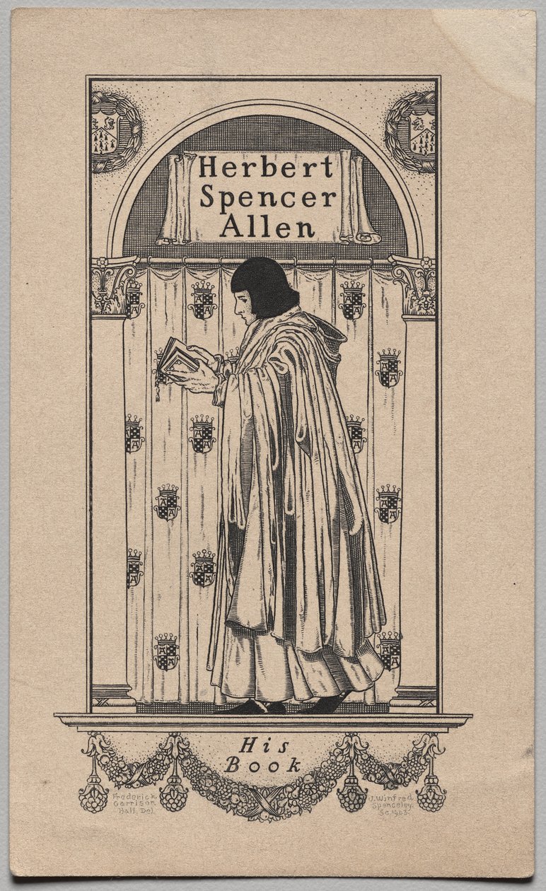 Exlibris: Herbert Spencer Allen, Su Libro inscrito de Frederick Garrison Hall