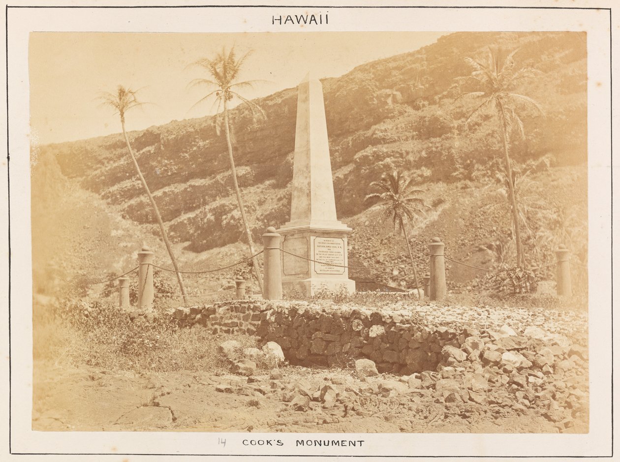 Estación del Pacífico en el HMS Triumph - Placa 14, monumento a Cooks, Hawai. de Frederick George Denham Bedford