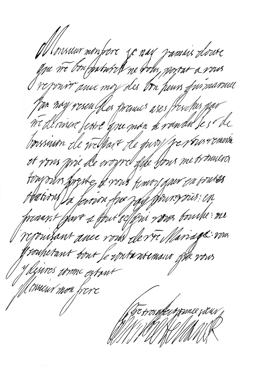 Carta de Henrietta Maria, Reina de Carlos I, siglo XVII, 1865 de Frederick George Netherclift