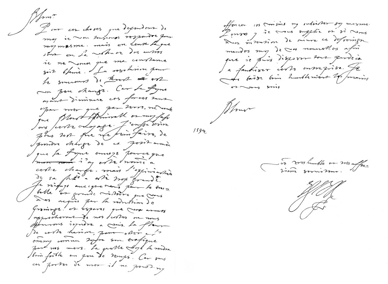 Carta de Robert Devereux, Conde de Essex, a Maurice, Príncipe de Orange, 1594 1865 de Frederick George Netherclift