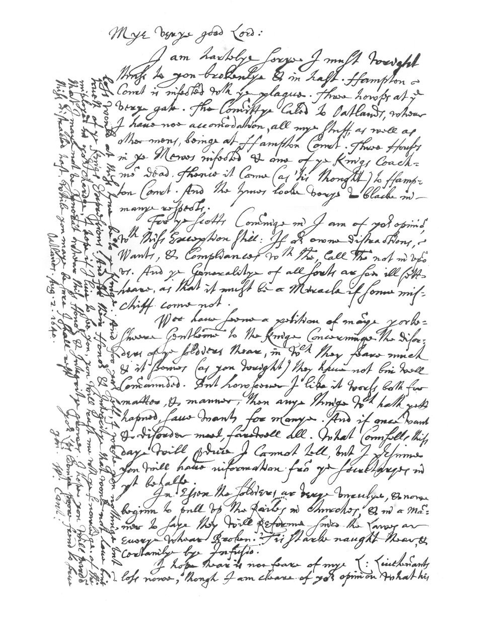 Carta de William Laud, Arzobispo de Canterbury, 1640, 1865 de Frederick George Netherclift