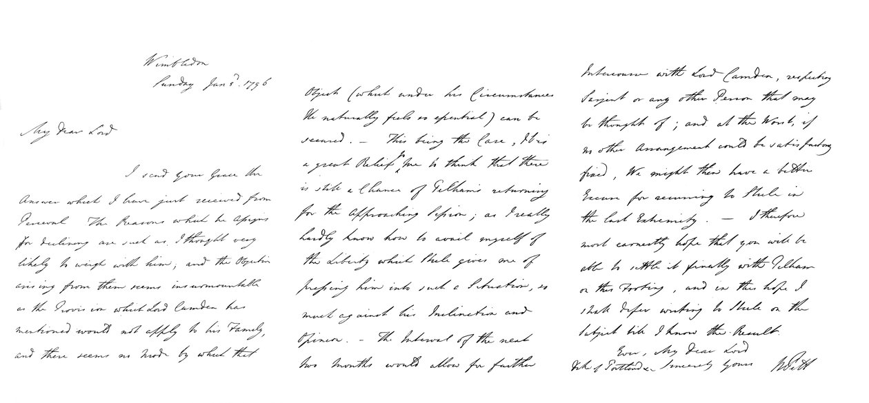Carta de William Pitt al Duque de Portland, 1796-1865 de Frederick George Netherclift