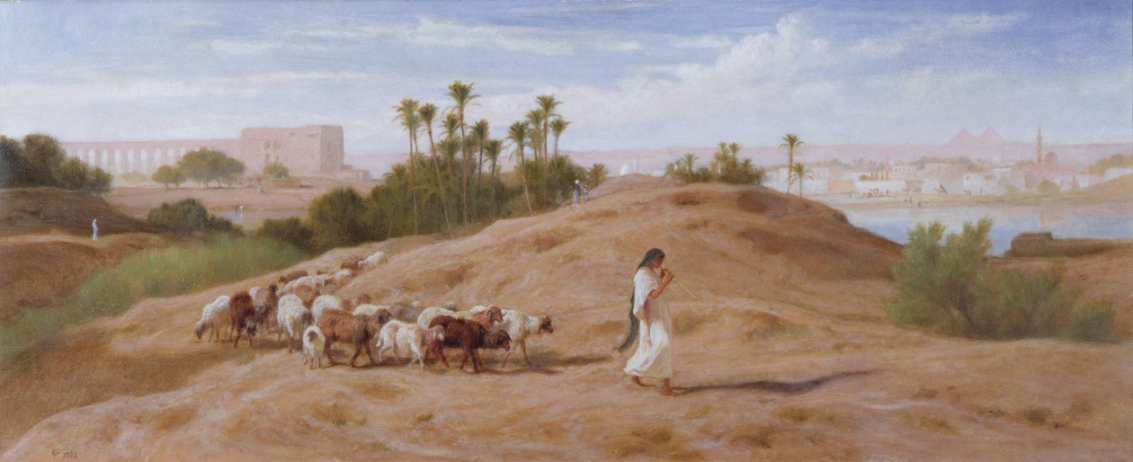 Un pastor de cabras cerca de El Cairo de Frederick Goodall