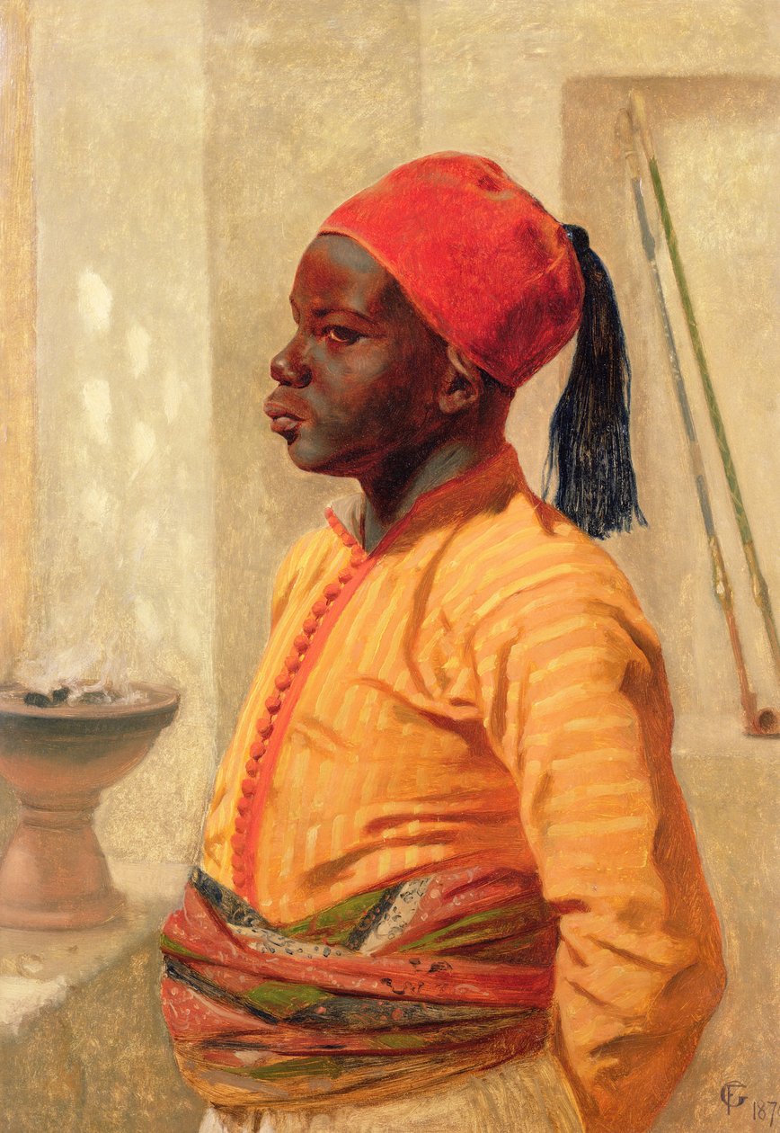 Retrato de Medio Cuerpo de un Niño Árabe de Frederick Goodall
