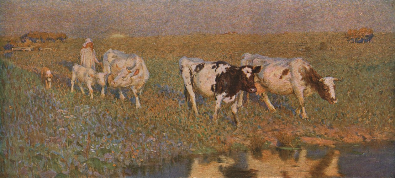 El estanque de bebida, c1898, c1930 de Frederick Hall