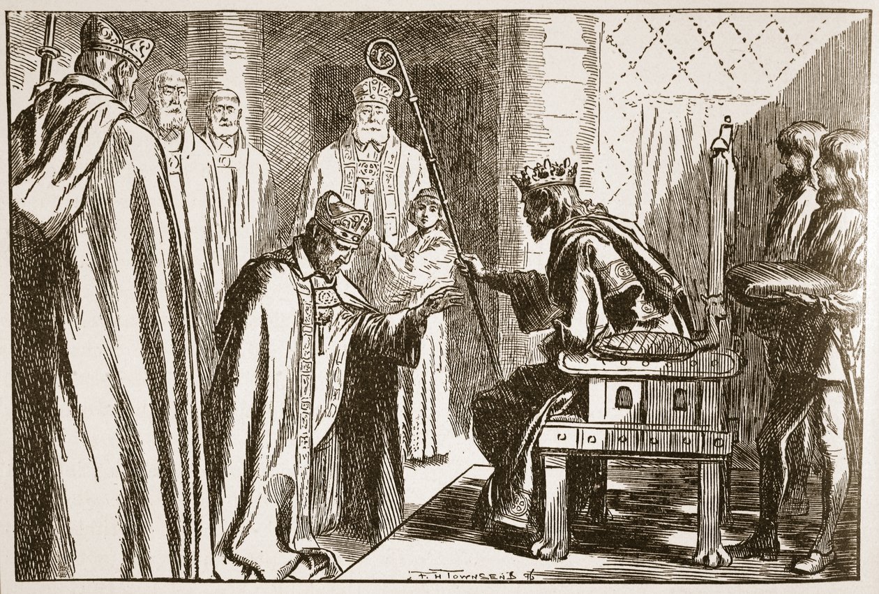 Investidura de un obispo sajón, ilustración de 