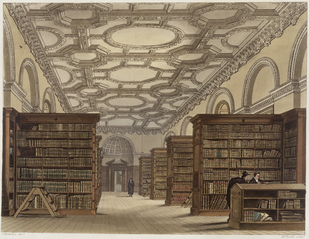 Interior de la Biblioteca Pública, Cambridge, de 