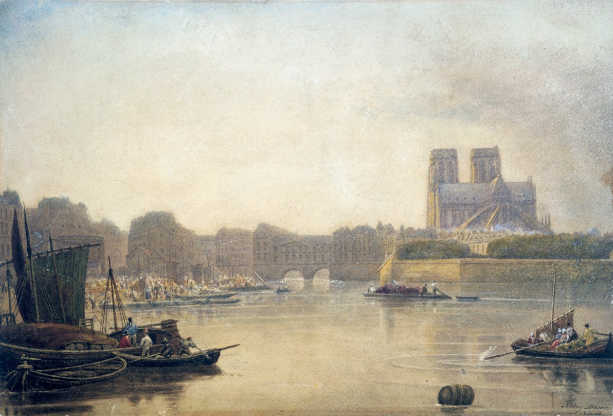 Notre Dame, París, siglo XIX de Frederick Nash