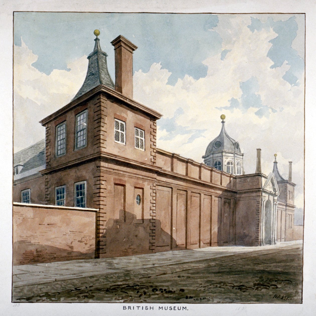 Vista del Museo Británico, Bloomsbury, Londres, c. 1807 de Frederick Nash