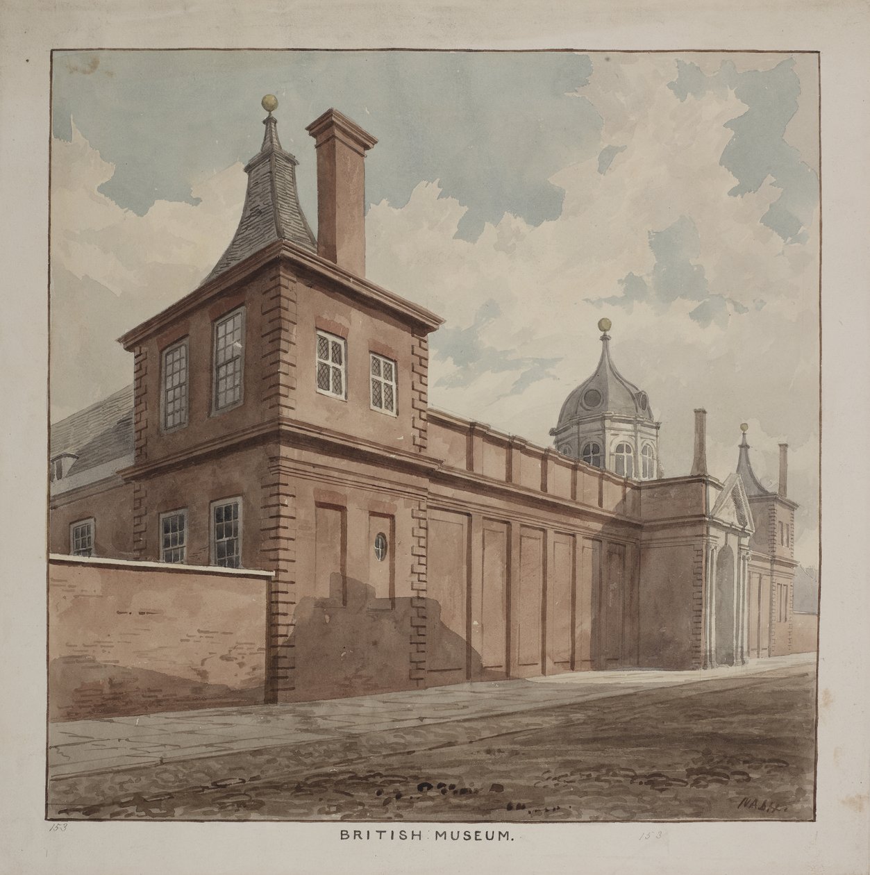 Vista del Museo Británico, Holborn, c.1807 de Frederick Nash