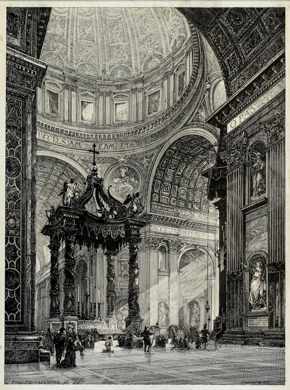 Basílica de San Pedro, Roma, Italia, vista interior, 1878 de Frederick P Dinkelberg