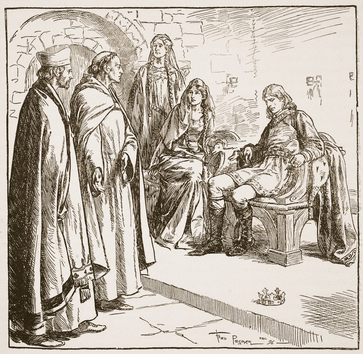 Dunstan, Edwy y Elgiva, ilustración de 