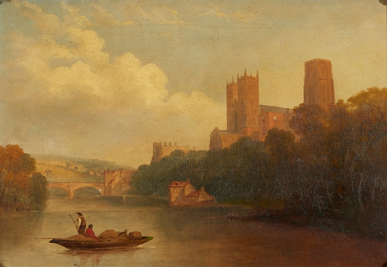 Durham desde el río (óleo sobre lienzo) de Frederick Richard (manner of) Lee
