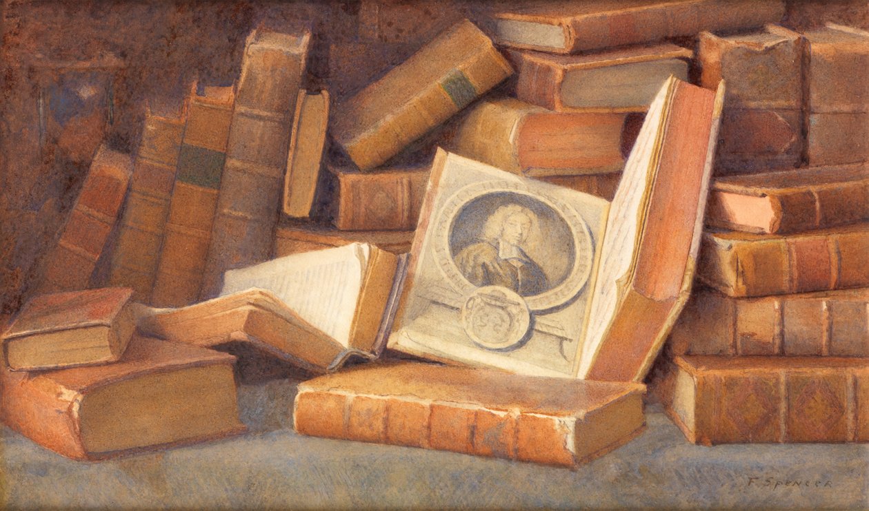Libros antiguos (acuarela) de Frederick Spencer