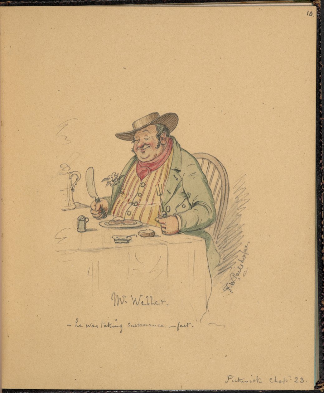 F. 10: Escena de Pickwick Papers, Mr Weller, de un 