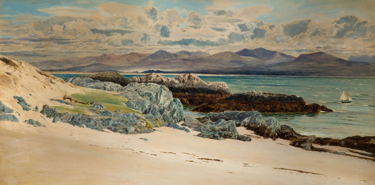 Snowdon y Caernarvon desde la Isla Llanddwyn, 1917 de Frederick William Hayes