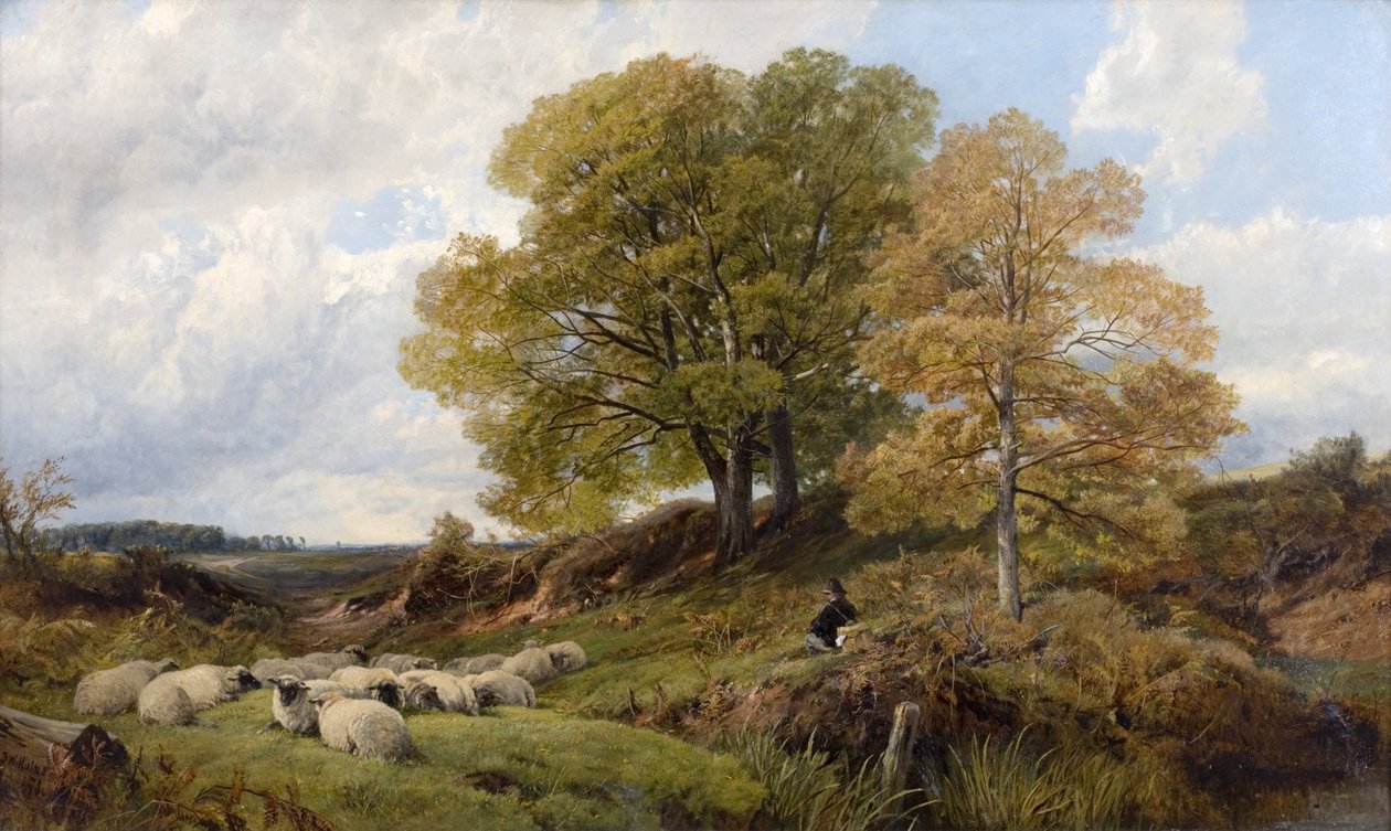 Escena del bosque de Frederick William Hulme
