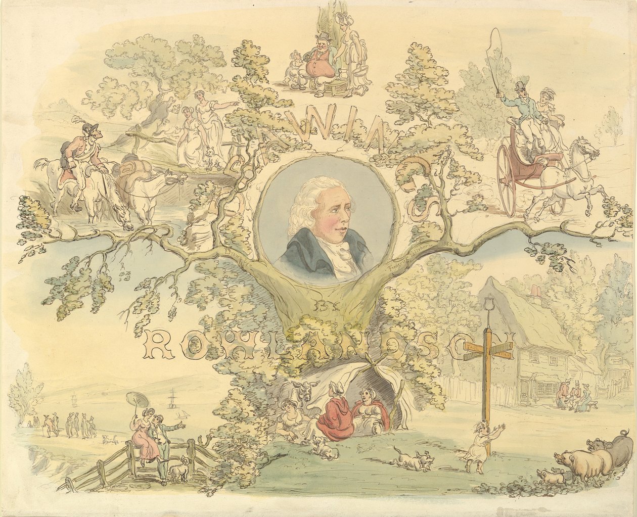 Diseño para una Portada al Estilo de Rowlandson, 1858-1914 de Frederick William Pailthorpe